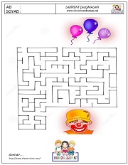 okul öncesi labirent bulmacai çalışma sayfaları